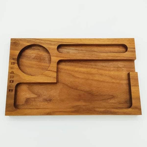 Wooden rolling tray with multiple compartments
