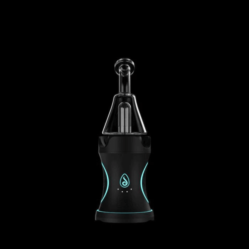 Black EVO electronic dab rig with teal accent lighting