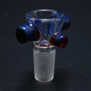 Zombie Hand 18mm Bowl w/ Color Accents - Amber Purple