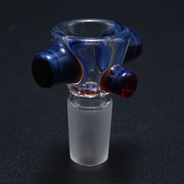Zombie Hand 18mm Bowl w/ Color Accents - Amber Purple