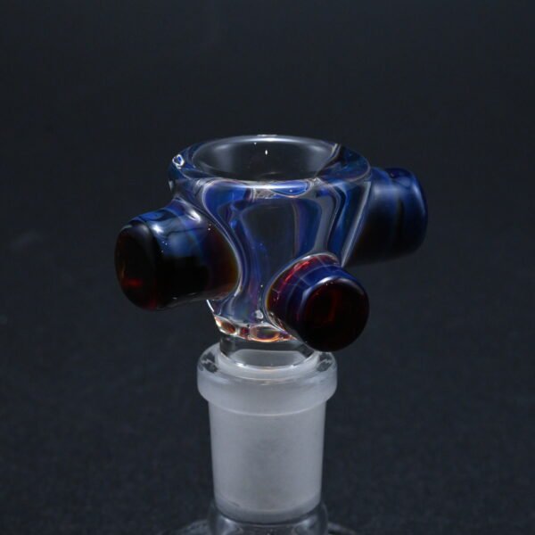Zombie Hand 14mm Bowl w/ Color Accents - Amber Purple