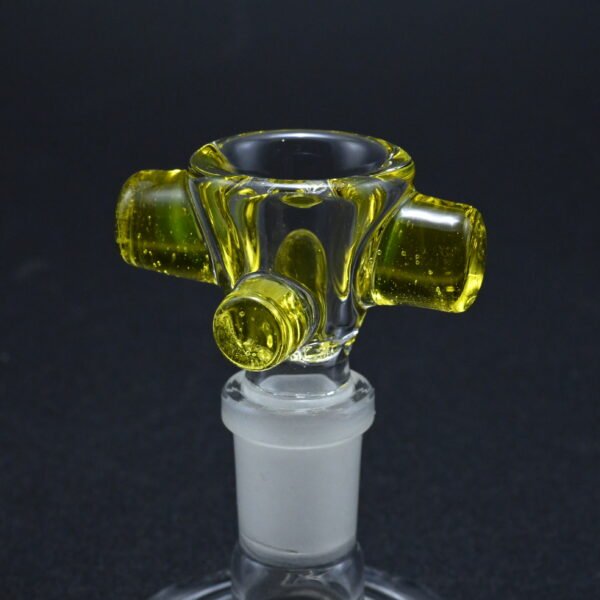 Zombie Hand 14mm Bowl w/ Color Accents - Transparent Yellow Opal