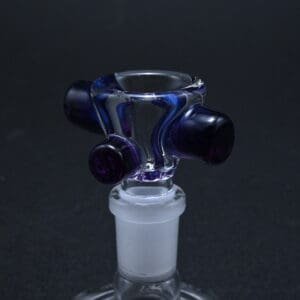 Zombie Hand 14mm Bowl w/ Color Accents - Gold Purple