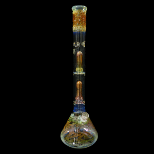 Mary Jane 50x5 Gold/Silver Fume Double Perc Beaker #3