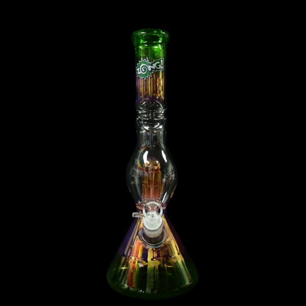 Zong Skinny Artistic Beaker w/ Perc - Gold Fume/Lime - Image 2