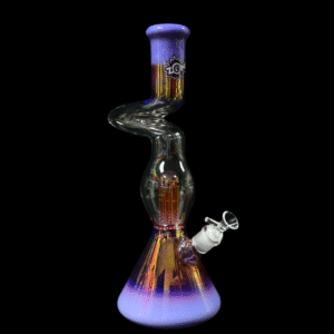 Zong Skinny Artistic Beaker w/ Perc - Gold Fume/Purple