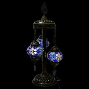 Turkish Mosaic 3 Bulb Hanging Lamp B1 - Blue Mosaic