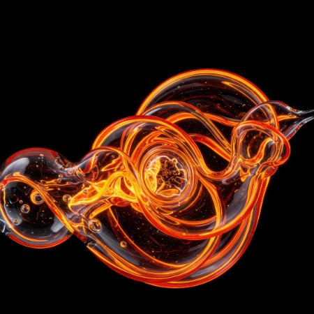 Close-up detail of borosilicate glass pipe with color work