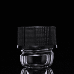 Evan Shore quartz Infinity jar with a black threaded lid