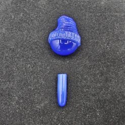 Junkie Glass Blue Cheese Pendant, blue glass pendant with ribbed texture