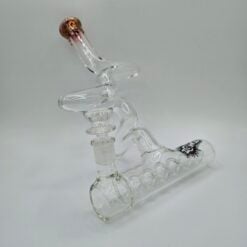 25mm Zong Zubbler clear glass pipe with inline percolator