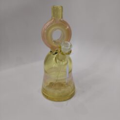 HeavyDirty Serum Donut glass piece in amber, donut-shaped mouthpiece