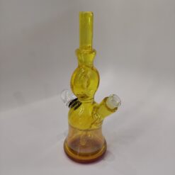 HeavyDirty Terps Donut dab rig in yellow glass with removable downstem