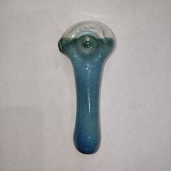 Aaron E. spoon pipe in teal and blue glass