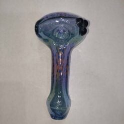 GardenOfEden fumed spoon pipe in blue and purple glass with bubble trap
