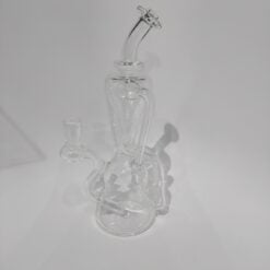 Sam D Dual Uptake recycler dab rig in clear glass