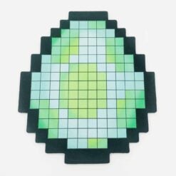 Moodmats x idabtoons Pixeleggted, pixel-art mat with a green avocado design