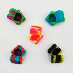 Building Block silicone dab containers shown in assorted colors