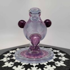 Cajun x Marni Heliosphere dab rig in Heisenburg pink with maroon marbles, 7-inch