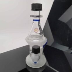 MoocahGlass Color Uptake Bottle, clear glass recycler bottle rig, front view