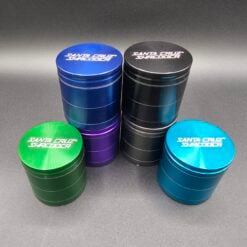 Santa Cruz Shredder 4-piece grinder, several color options grouped together