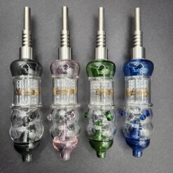 Million Glass Premium Tree Perc Nectar Collector shown in four colors together