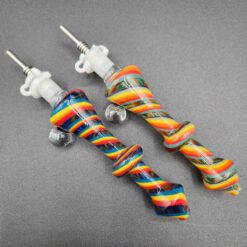 Million Glass Premium Spiral Nectar Collector shown in three rainbow color options