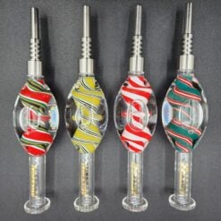 Million Glass Premium Opaque Swirl Nectar Collector shown in four colors together
