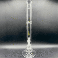 SOL 50mm Lace Sphere Tube Clear bong, front view of the tall straight tube