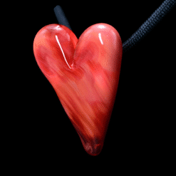 710Studio heart-shaped glass pendant in red