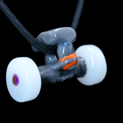 Burning Bush Large Trucks glass pendant in white with orange and purple accents