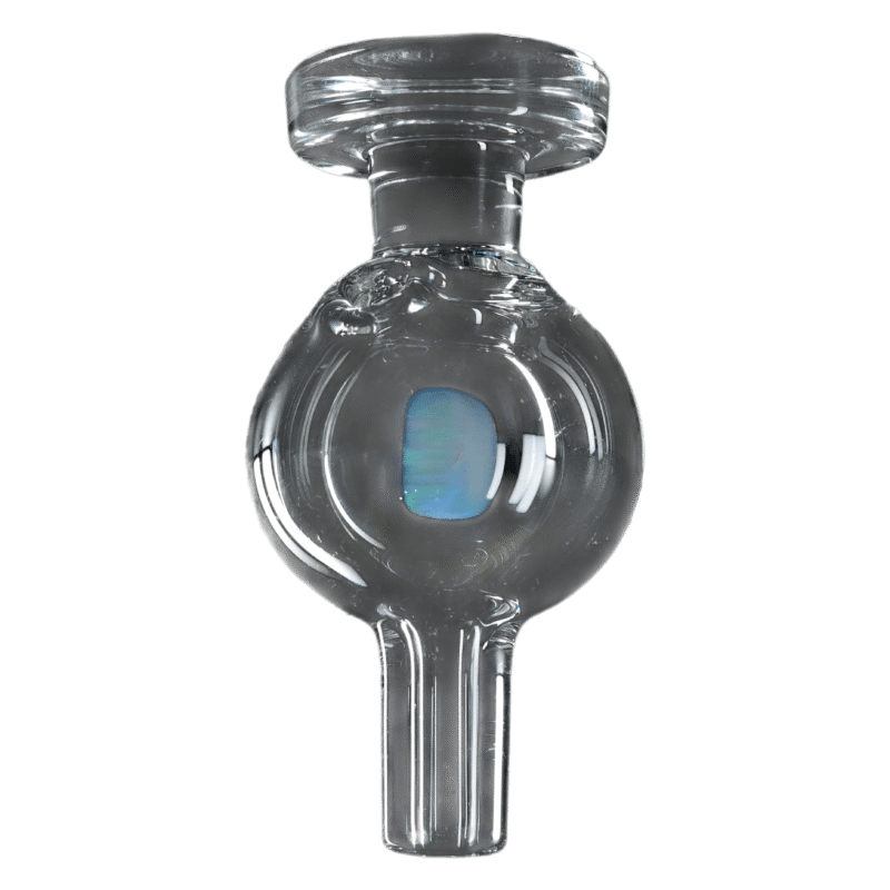 Clear glass carb cap with blue opal accent