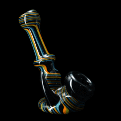 Chaz Pyle Lean Back spoon pipe in black and blue stripes