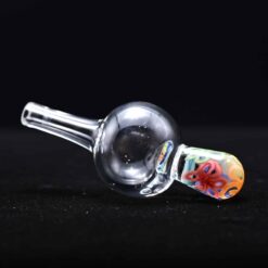 Charisma spinner carb cap, Clear number 1, with a red and blue marble handle