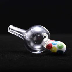 Charisma spinner carb cap, White number 2, with a multicolor dot handle