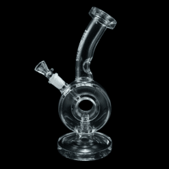 Crooks Clear 10-inch Doughnut bong, angled view