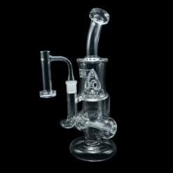 Crooks Clear 12-inch Inline 2 Chamber bong, right angle view
