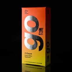MIT45 GO kratom shot box, 3 count, orange packaging
