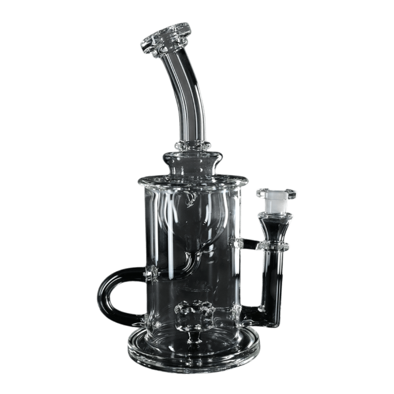 Clear glass dab rig with showerhead percolator