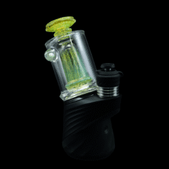 Eternal Flameworks Cropal Guppy Peak top number 1, attached to a black Peak device