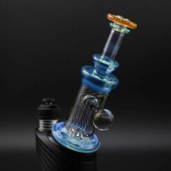 Gatez Glass Dual Color Peak water top in Meta Moonstone blue, attached to the device