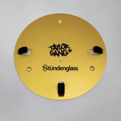 Stundenglass Wall Mount in gold, Taylor Gang branded mounting plate