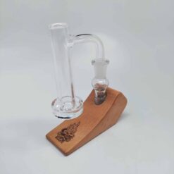 Campfire Quartz XXL straight banger on a wood stand
