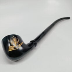 Pulsar Shire Boromir smoking pipe in black with a gold emblem, 13-inch