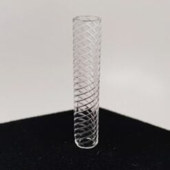 Campfire Quartz hollow pillar terp insert, clear, standing view