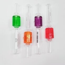 Glycerin Nectar one-piece dab straws shown in green, purple, orange and red