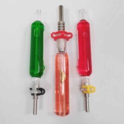 Glycerin Coil Small Nectar Collector dab straws shown in green, orange and red