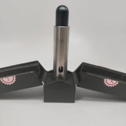 Hamilton Day Pipe in black, compact outdoor hand pipe on display stand