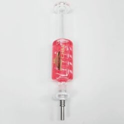 Glycerin Coiled Nectar Collector dab straw in pink with metal tip