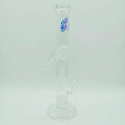 Mr. B Glass Grip N Rip straight tube bong with a blue accent